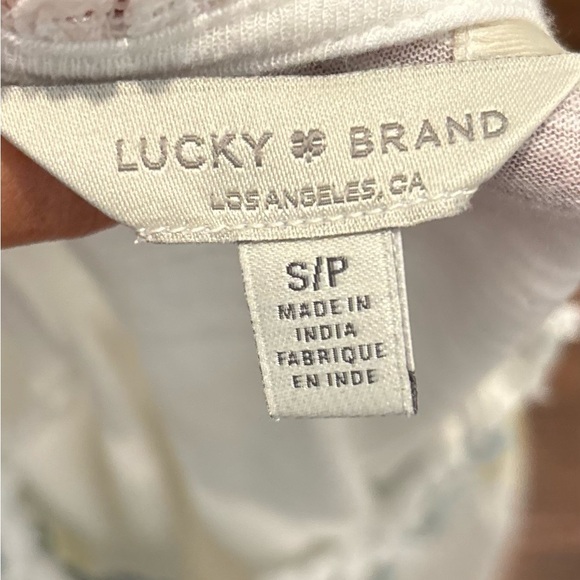 Lucky Brand Women's Embroidered Yoke Ruffled Short Sleeve Shirt Size S Rn#80318 - Picture 9 of 11